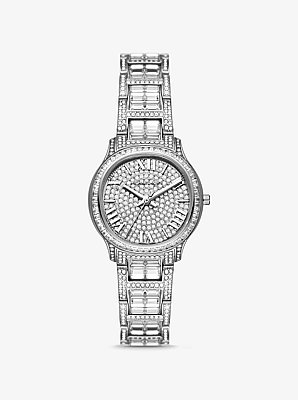 Limited-Edition Mini Sage Pav&eacute; Silver-Tone Watch