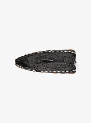 Jet Set Travel Plaid Print Wool Wristlet