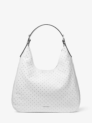 Nolita Large Studded Pebbled Leather Hobo Shoulder Bag
