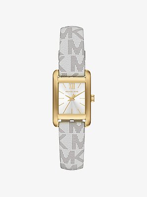 Mini Monroe Gold-Tone and Logo Strap Watch