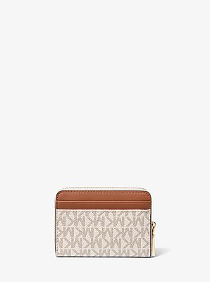 Kartenetui Jet Set Small mit Signature-Logomuster und Rundum-Rei&szlig;verschluss