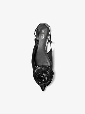Slingback bassa Elodie in pelle con decorazioni
