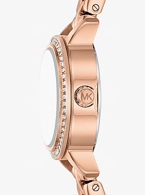 Reloj Melissa micro en tono oro rosa con pav&eacute;