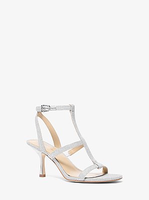 Sandale Nara aus glitzerndem Mesh im Kettendesign