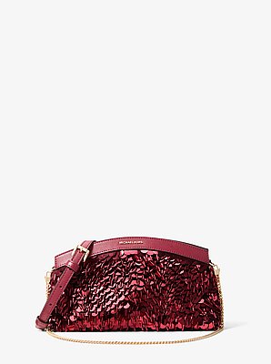 Athena Small Metallic Sequin Embellished Convertible Clutch
