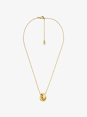 Collier de zircone cubique &agrave; logo