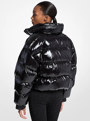 Nylon Cir&eacute; Puffer Jacket