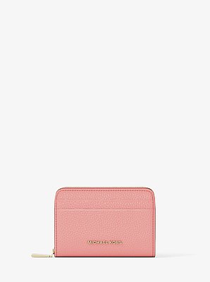 Jet Set Small Pebbled Leather Zip-Around Card Case