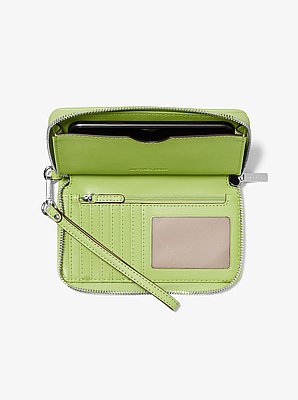 Jet Set Travel Large Logo Jacquard Denim Smartphone Wristlet