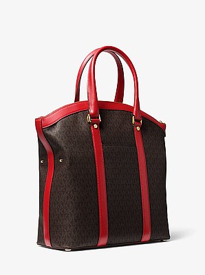 Bolso tote Bedford Travel grande tipo c&uacute;pula con rayas y logotipo