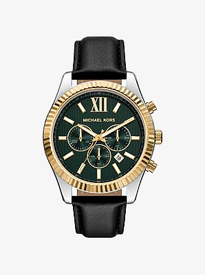 Reloj Lexington oversize de piel en dos tonos