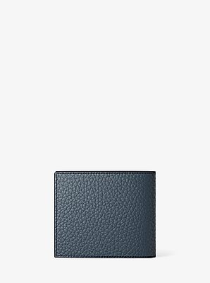 Pebbled Leather Billfold Wallet and Signature Logo Card Case Gift Set