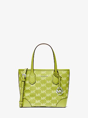 Eva Extra-Small Logo Jacquard Denim Convertible Tote Bag