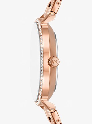 Mini Pyper Pav&eacute; Rose Gold-Tone Watch and Jewelry Gift Set