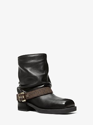 Colby Leather and Signature Logo Ankle Boot