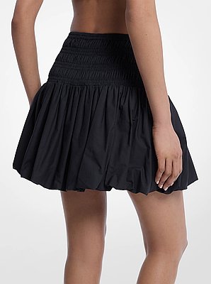 Cotton Smocked Bubble Skirt