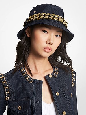 Gorro pescador en denim adornado