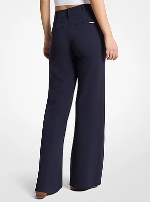 Pantalone bootcut in tessuto scuba cr&ecirc;pe