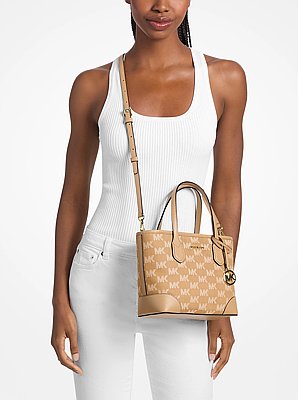 Eva Extra-Small Logo Jacquard Convertible Tote Bag