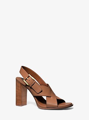 Jasmine Leather Sandal in BRANCH | Michael Kors image number 0