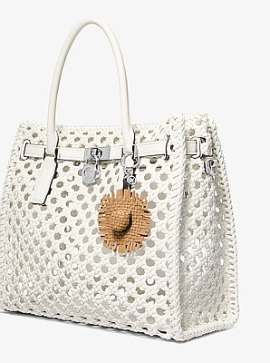 Breloque de sac chapeau en cuir tiss&eacute;