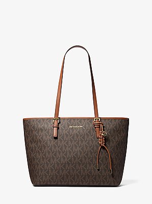 Borsa tote Jet Set con stampa logo e ciondolo