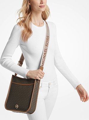 Luisa Large Signature Logo Messenger Bag