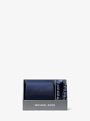 Silk Tie and Printed Pocket Square Gift Set