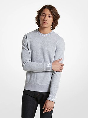 Logo Trim Cotton Blend Sweatshirt
