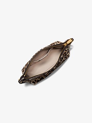 Laila Small Leopard Print Calf Hair Pochette