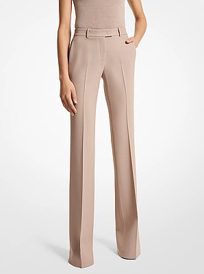 Haylee Double Crepe Sabl&eacute; Flared Trousers