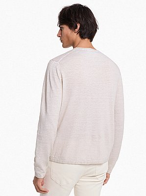 Pullover in lino e cotone