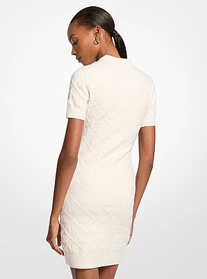 Robe polo en jacquard &agrave; logo