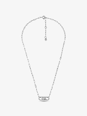 Precious Metal-Plated Sterling Silver Empire Logo Chain Link Necklace