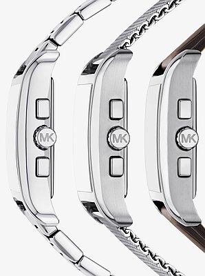 Ensemble de bracelets de montre Monroe de ton argent