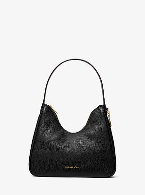 Nayla Small Pebbled Leather Hobo Shoulder Bag
