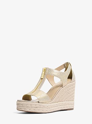 Wedge Berkley aus Leinen in Metallic-Optik