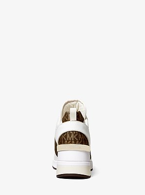 Georgie Metallic Logo and Leather Trainer