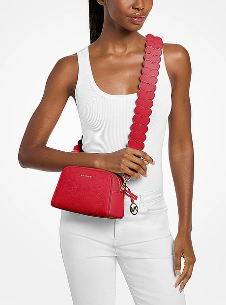Ashton Extra-Small Heart Embellished Strap Camera Crossbody Bag