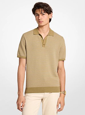 Two-Tone Knit Polo Shirt