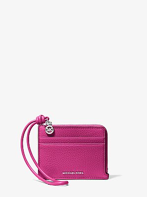 Jet Set Small Pebbled Leather Card Case Wristlet