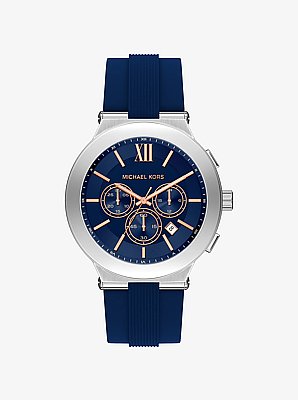 Oversized Billie Silver-Tone and Silicone Watch