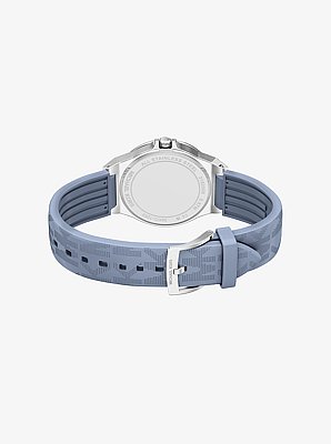 Montre Lennox de ton argent &agrave; pav&eacute; et &agrave; bracelet &agrave; logo