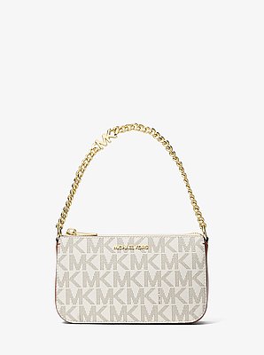 Jet Set Small Signature Logo Chain Pochette