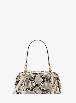 Cecily Small Studded Snake Embossed Shoulder Bag