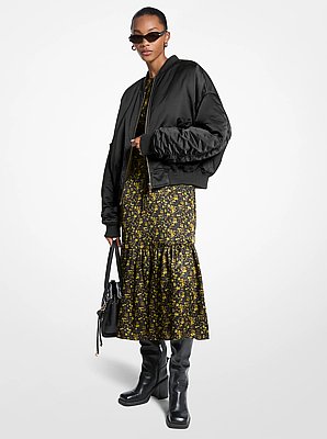 Bomber in raso cir&eacute;