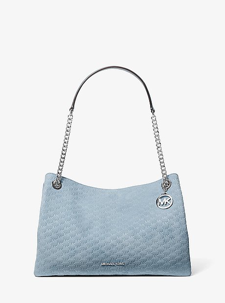 Christina Medium Logo Debossed Messenger Bag