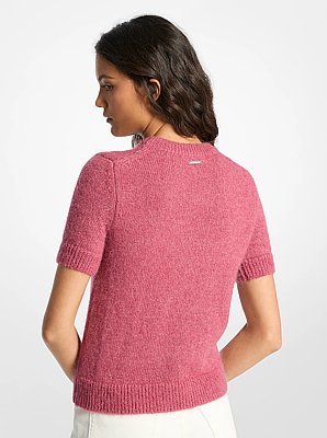 Kurz&auml;rmliger Pullover aus Nylon und Alpakawolle