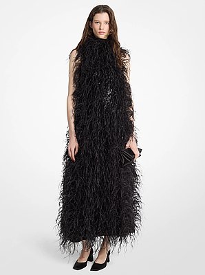 Embroidered Crepe Jersey Gown
