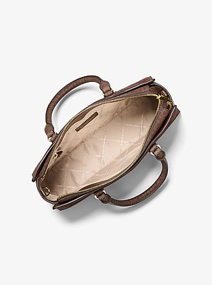 Arden Medium Signature Logo Top-Zip Satchel